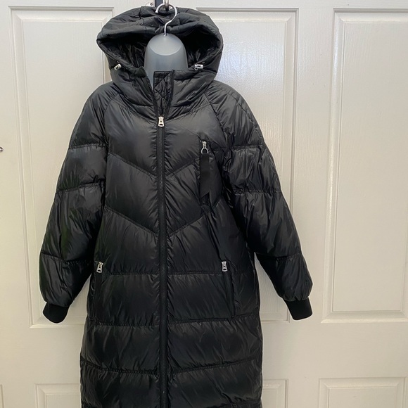 NEW wTag-7 FOR ALL MANKIND Blk Down Long Coat S - Picture 2 of 6